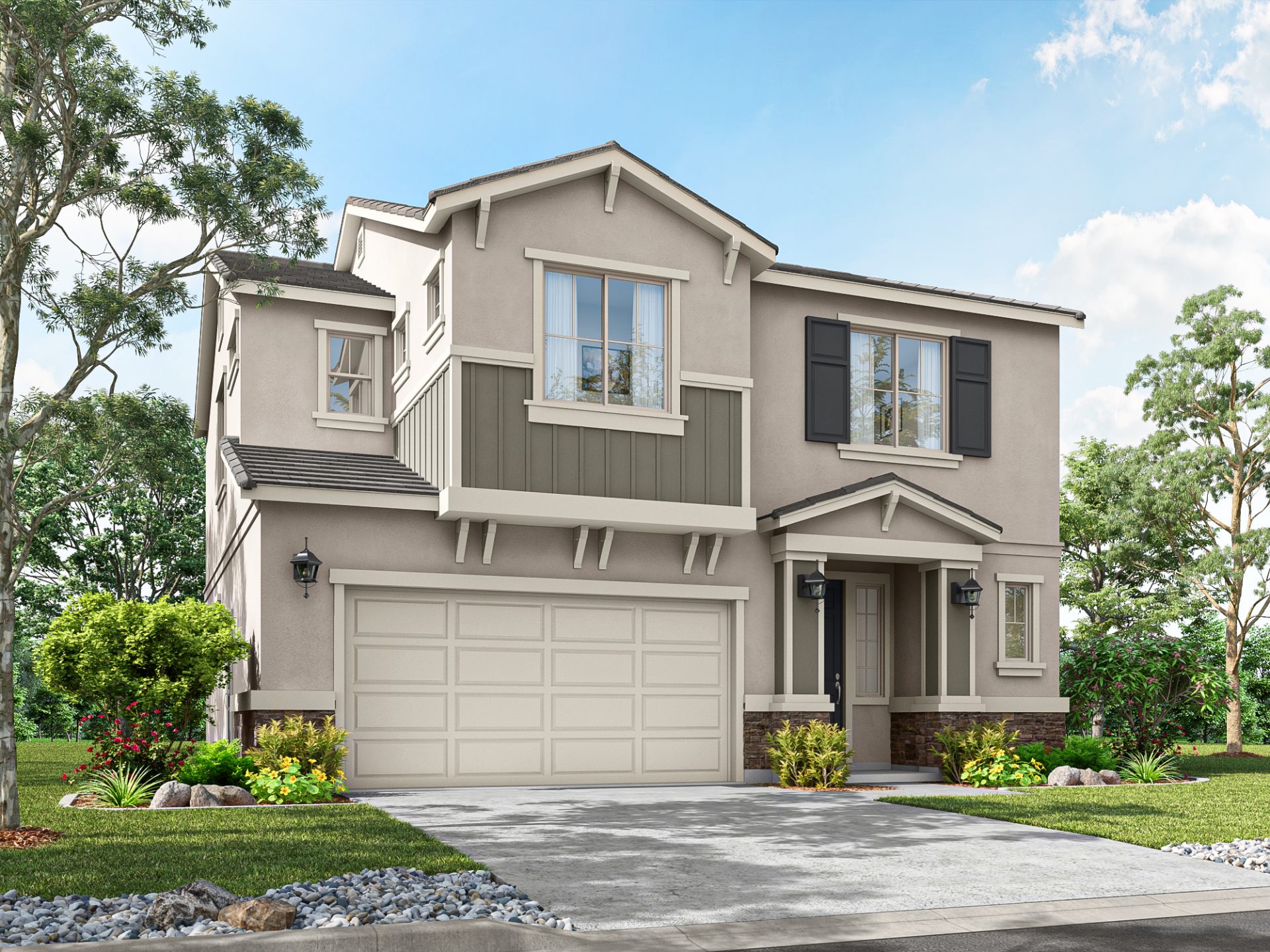 Liberty Aubrey B is a new Craftsman style single-family, 2-story home elevation.