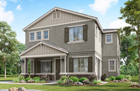New construction Liberty Baxter elevation B is a Craftsman style 2-story single family home with covered front porch.