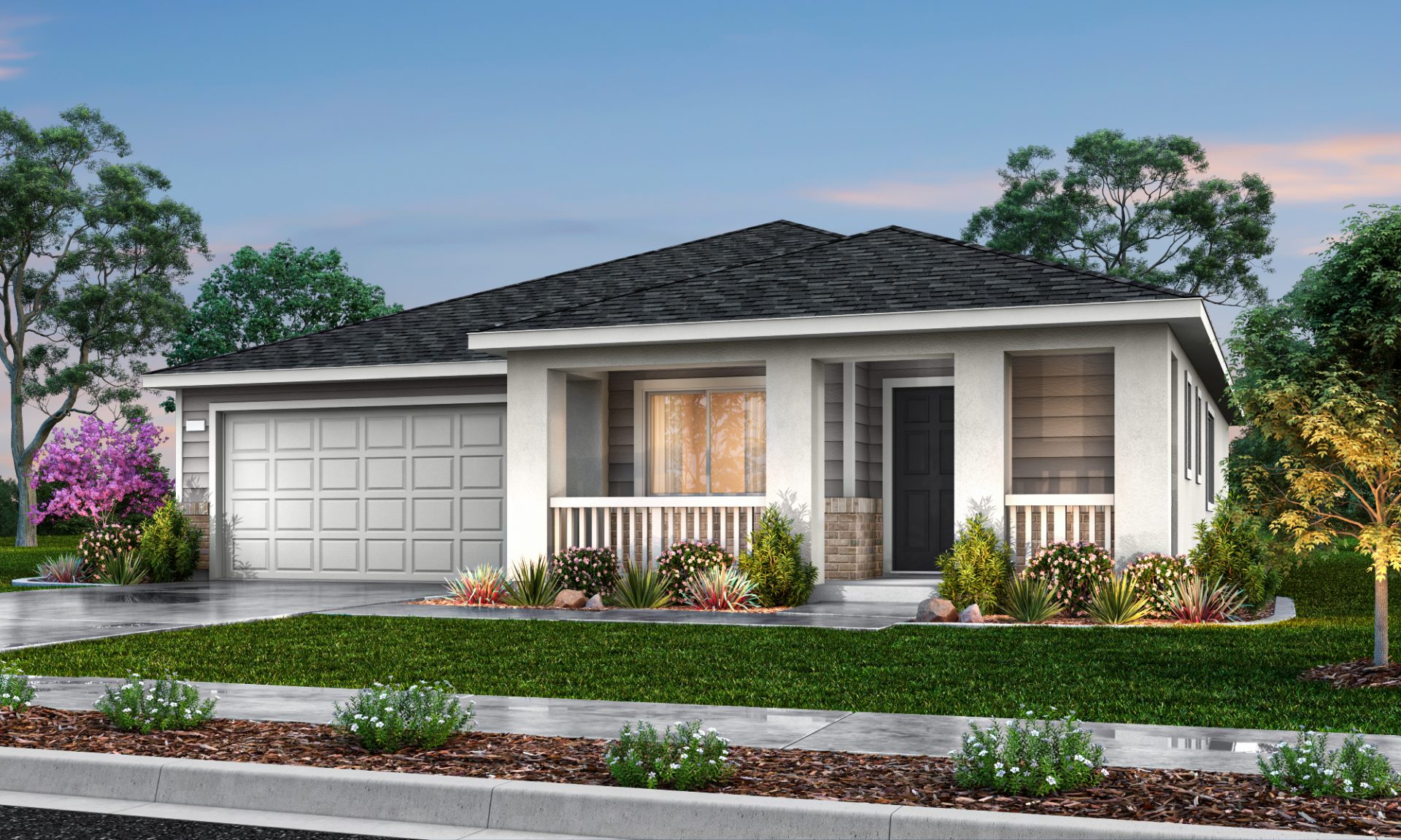 New construction Arcadia elevation A is a single-story craftsman style home.