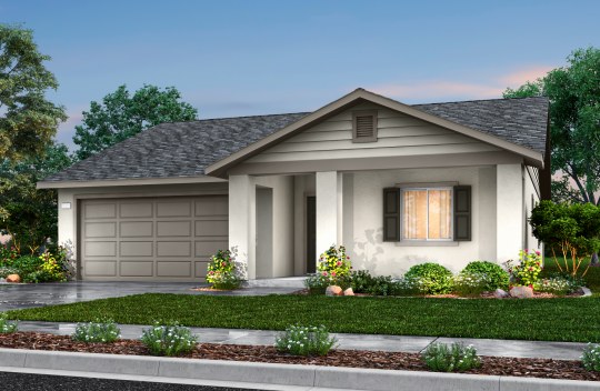 New construction Orchard Creek Briarwood elevation B is a Craftsman style single-story single family home with 2 car garage and covered front porch.