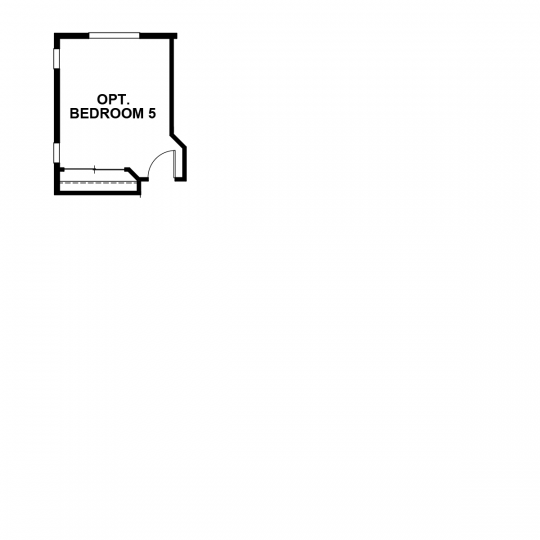 Cora floorplan optional fifth bedroom with closet.