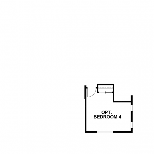 Aubrey floorplan optional fourth bedroom with closet.