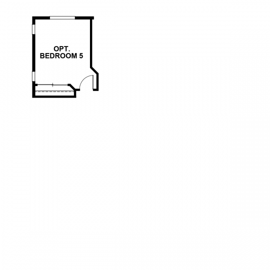 Cordelia floorplan optional fifth bedroom with closet.